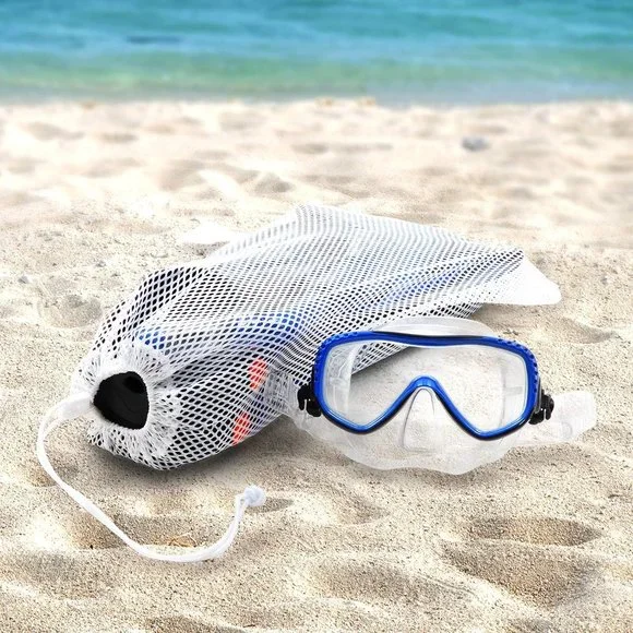 Boy Girl White Mesh Sports Equipment Bag with Strap - Picture 7 of 11